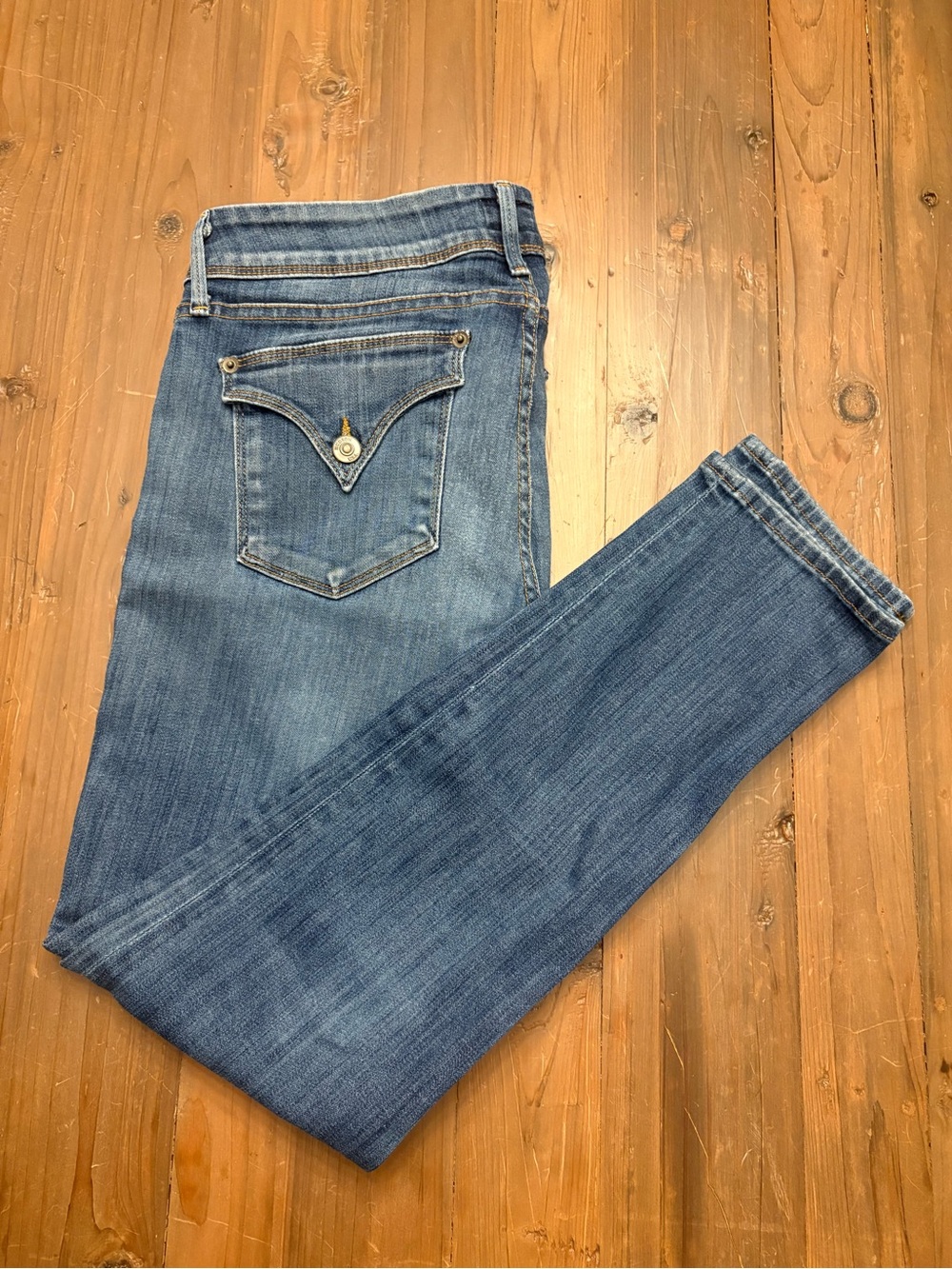 HUDSON JEANS Nicole Skinny Ankle Blue Denim Sz 30 Mid Rise WA492DMS